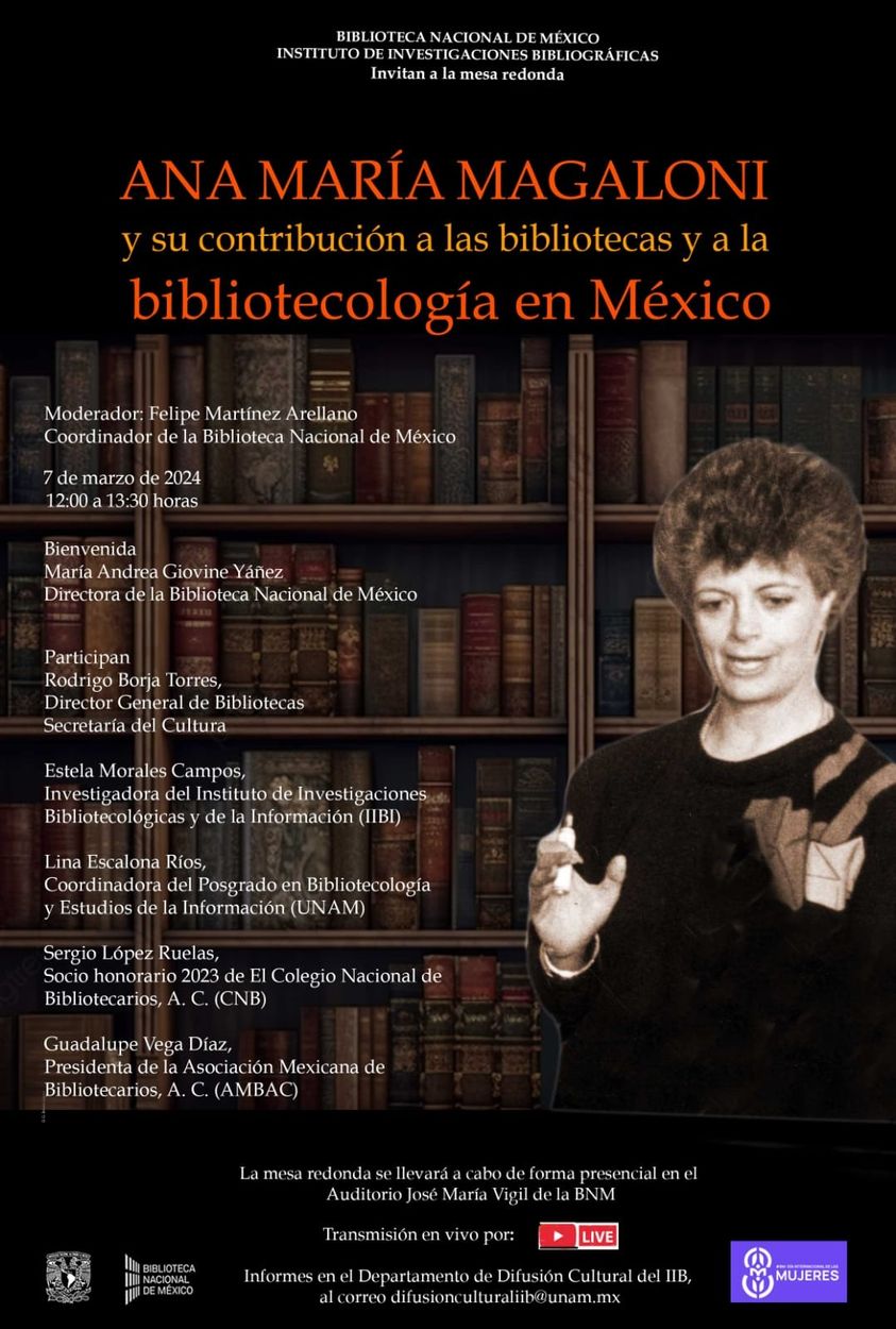 Mesa redonda sobre “Ana María Magaloni y su contribución a las bibliotecas y a la bibliotecología en México”